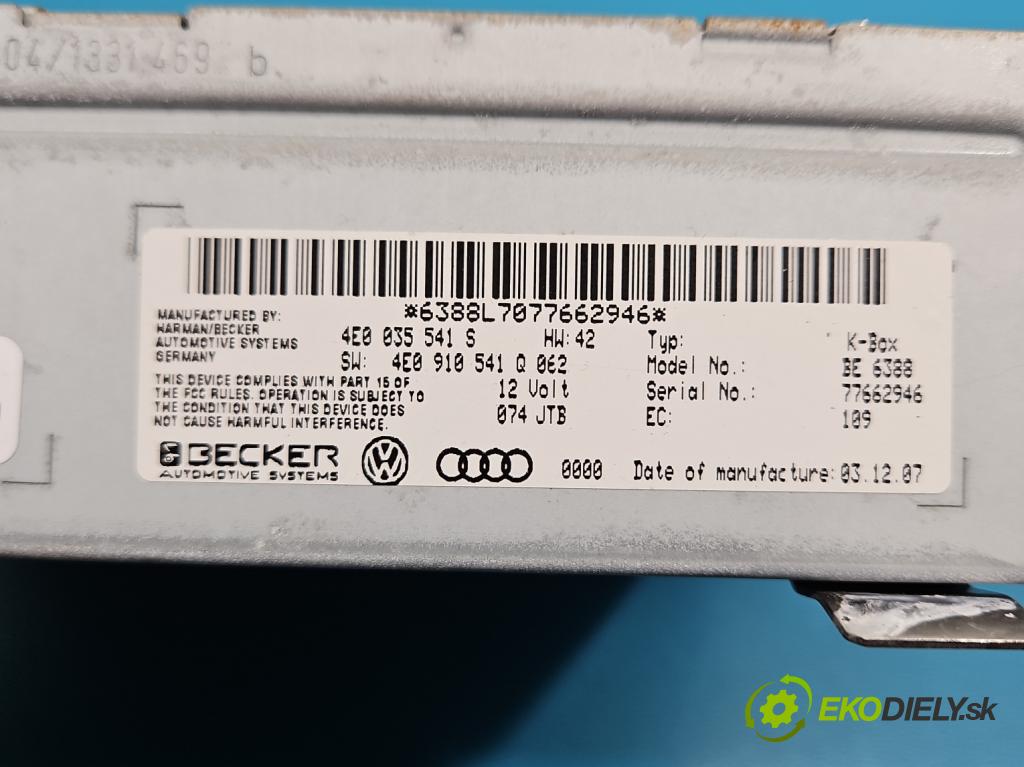 Audi Q7 2005-2015 4.2 TDI 326KM automatic 240 kW 4134 cm3 5- riadiaca jednotka ostatné 4E0035541S