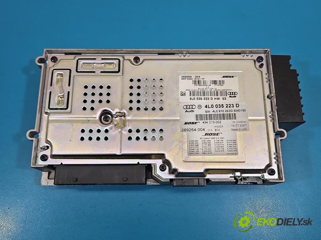 Audi Q7 2005-2015 4.2 TDI 326KM automatic 240 kW 4134 cm3 5- Zesilovač: 4L0035223D (Zesilovač)