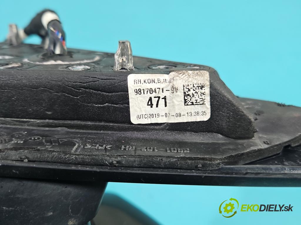 Peugeot 508 II 2018- 1.5 hdi 131 HP manual 96 kW 1499 cm3 5- zrkadlo pravé 98170471-9V (Kľučka dverí ostatné)