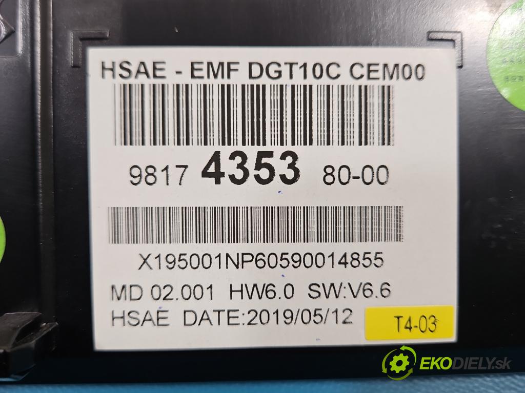 Peugeot 508 II 2018- 1.5 hdi 131 HP manual 96 kW 1499 cm3 5- Zobrazit: 9817435380-00 (Prístrojová doska)