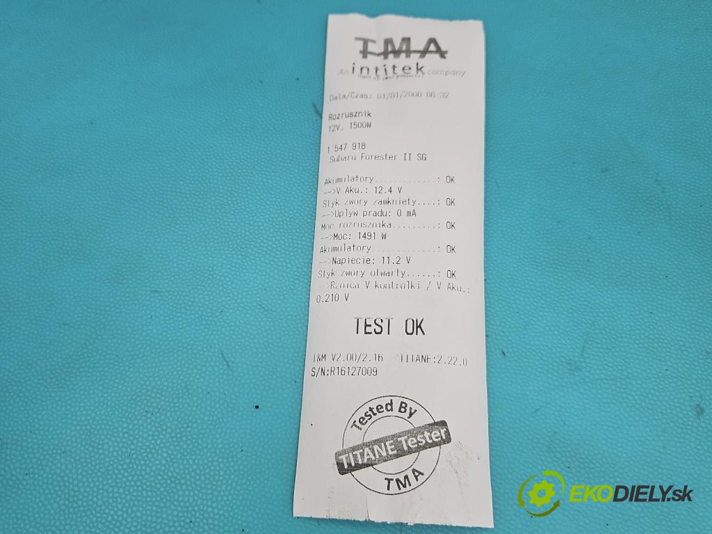 Subaru Forester II SG 2002-2008 2.0 boxer 125 hp manual 92 kW 1994 cm3 5- startér:  (Startér)