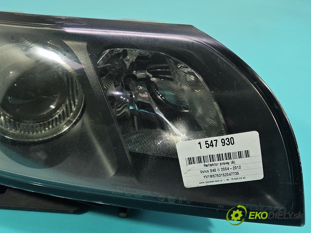 Volvo S40 II 2004-2012 2.0d 136 HP manual 100 kW 1997 cm3 4- Reflektor: pravý  (Svetlo predné pravé)
