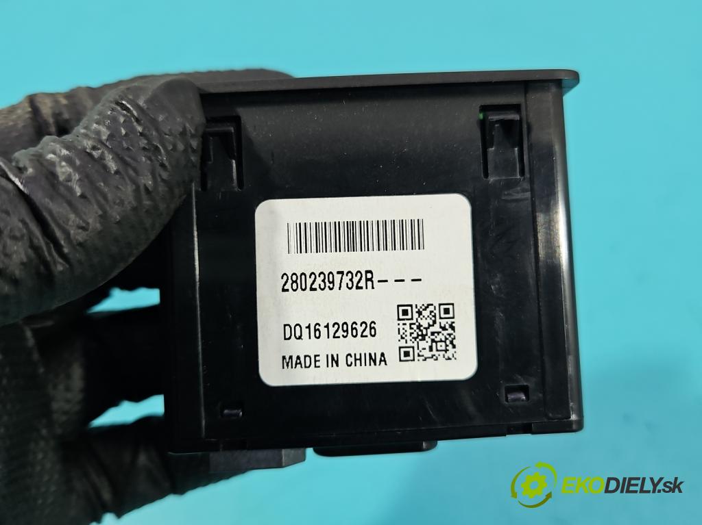 Renault Kadjar 2015-2022 1.2 131 hp manual 96 kW 1197 cm3 5- zásuvka USB 280239732R