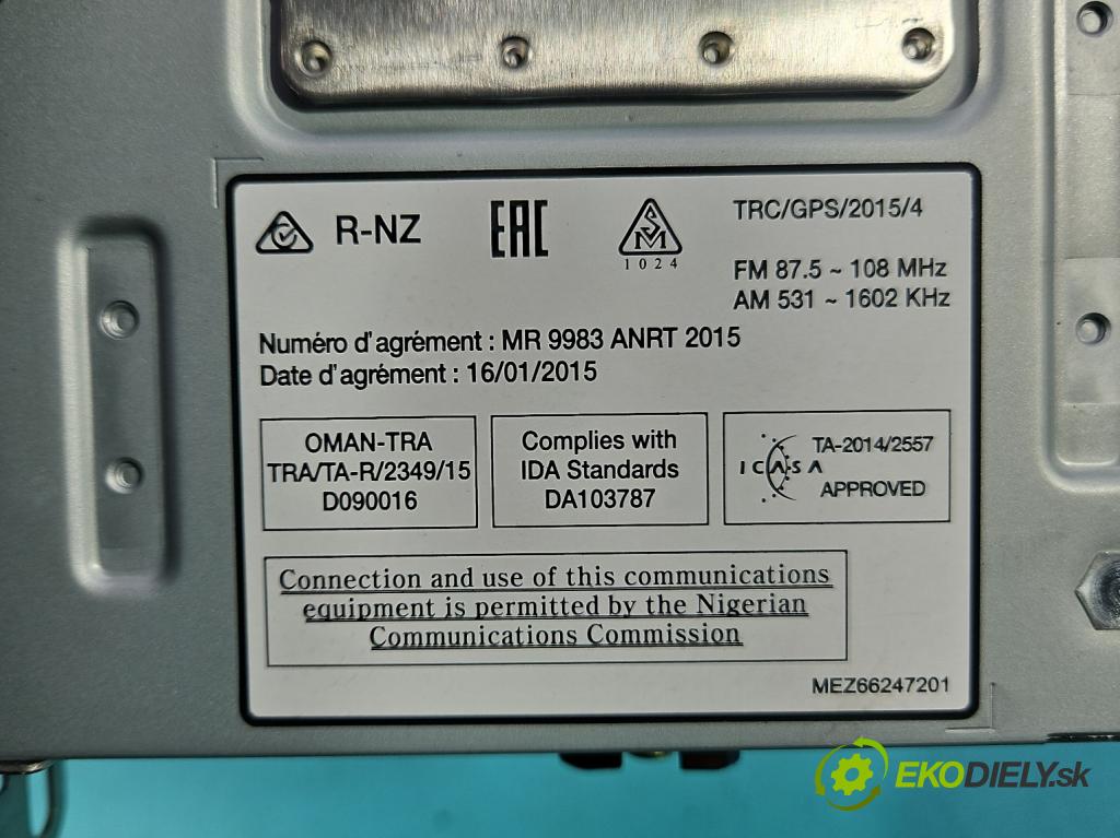 Renault Kadjar 2015-2022 1.2 131 HP manual 96 kW 1197 cm3 5- Radio originál 276660