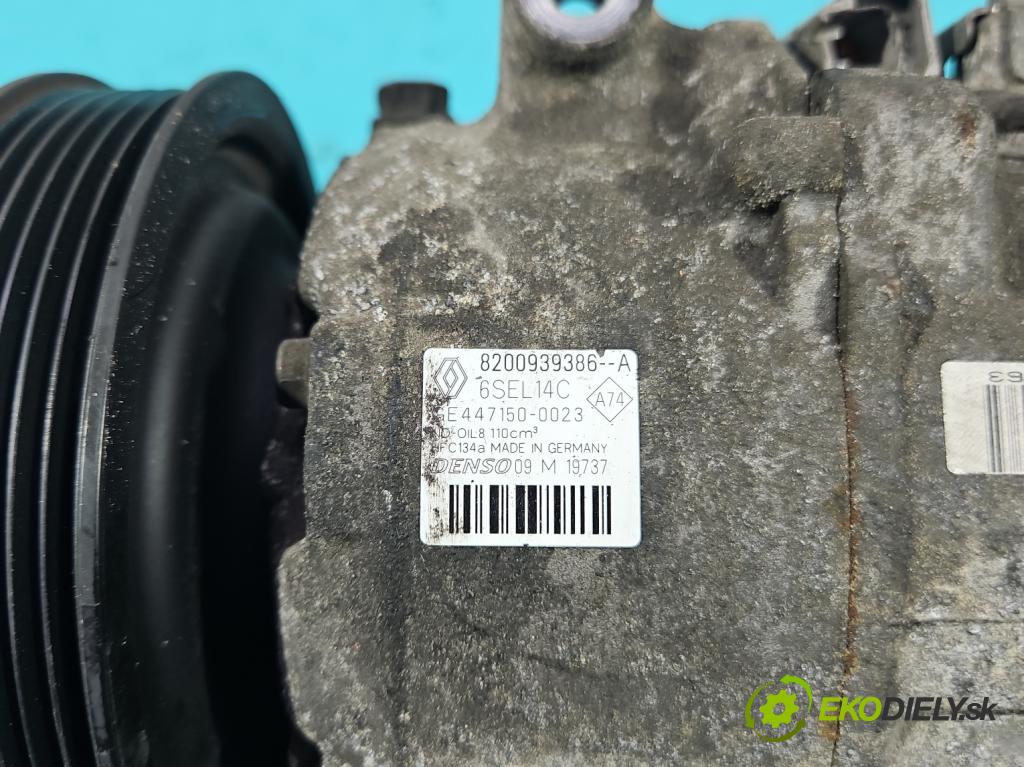 Renault Megane III 2008-2016 1.5 dci 106 hp manual 78 kW 1461 cm3 5- Kompresor: klíma 8200939386 (Kompresor klimatizace)