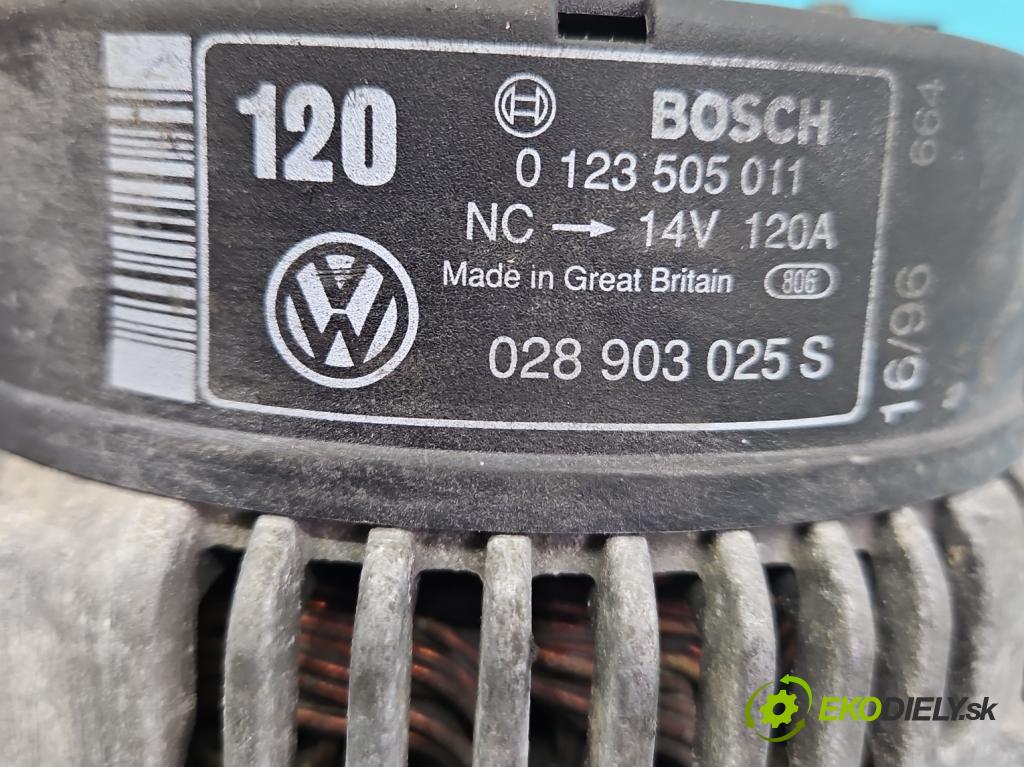 Vw Passat B5 1995-2005 1.9 tdi 110 HP manual 81 kW 1896 cm3 4- Alternator 0123505011 (Alternátor)