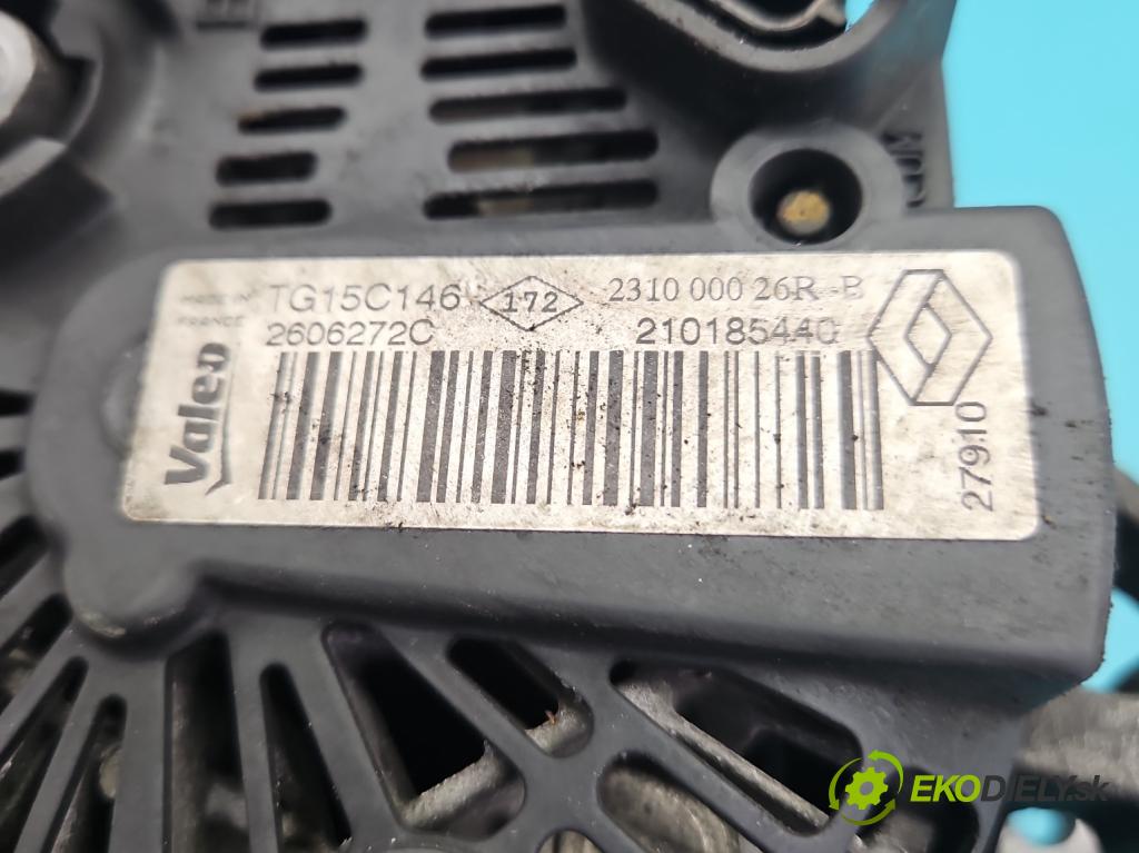Renault Megane III 2008-2016 1.5 dci 106 HP manual 78 kW 1461 cm3 5- Alternator 231000026R (Alternátor)