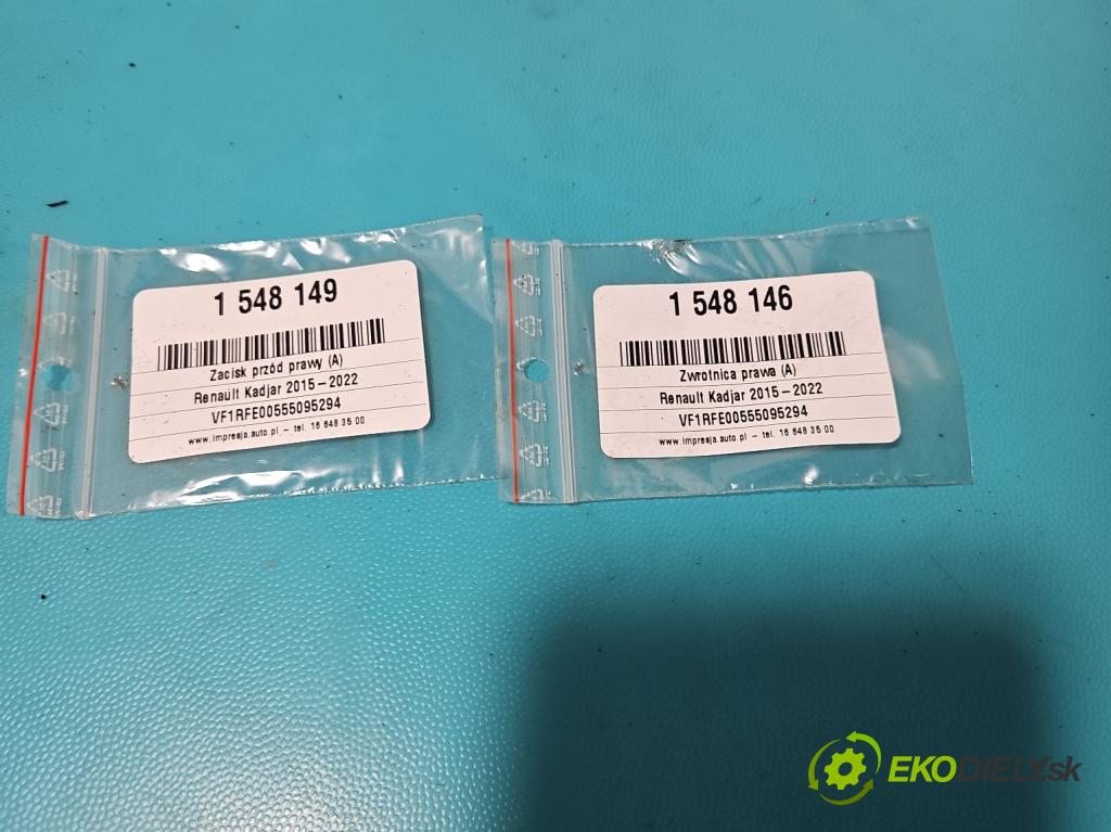Renault Kadjar 2015-2022 1.2 131 HP manual 96 kW 1197 cm3 5- brzdič predné pravý  (Kľučka dverí ostatné)