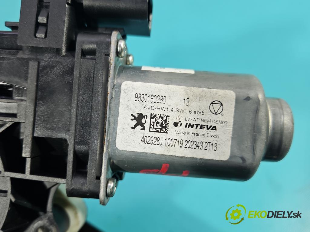 Peugeot 508 II 2018- 1.5 hdi 131 HP manual 96 kW 1499 cm3 5- mechanizmus okna predné pravý 9830160280