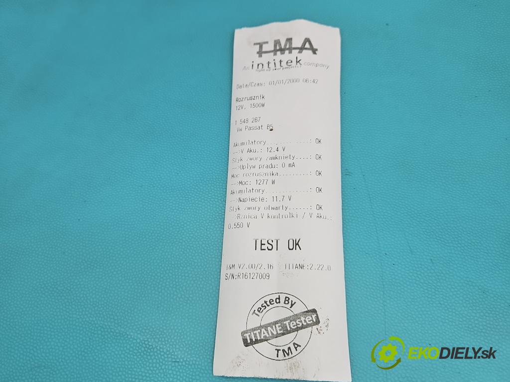 Vw Passat B5 1995-2005 1.9 tdi 110 HP manual 81 kW 1896 cm3 4- štartér 068911024C (Štartér)