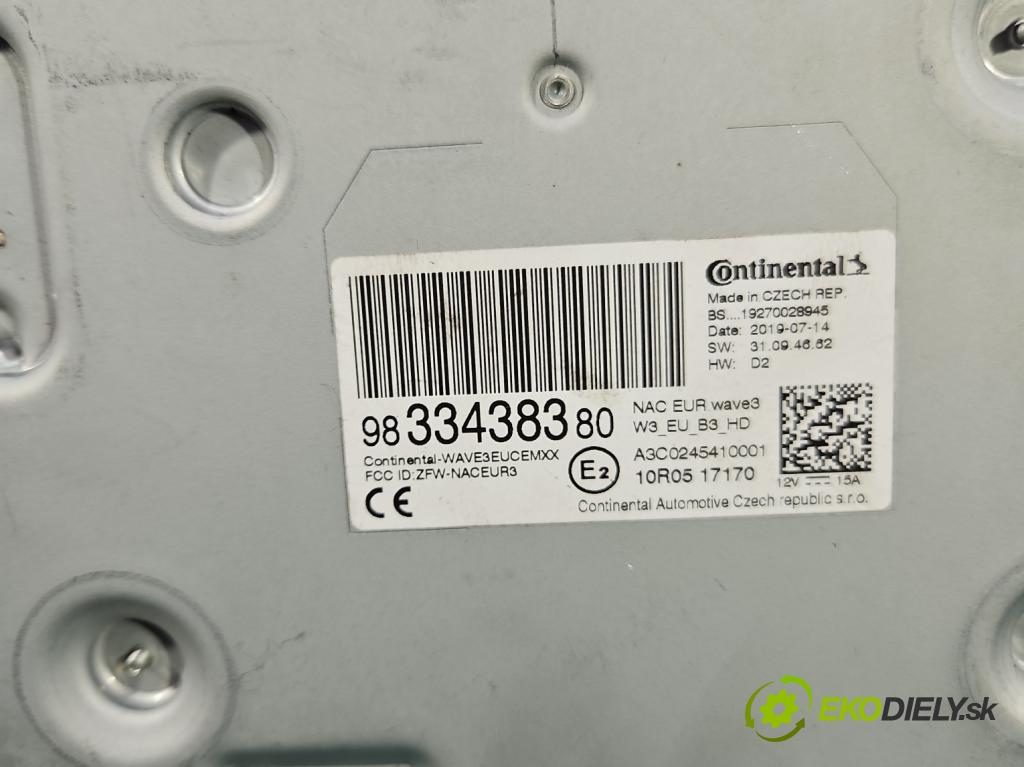 Peugeot 508 II 2018- 1.5 hdi 131 HP manual 96 kW 1499 cm3 5- Radio originál 9833438380