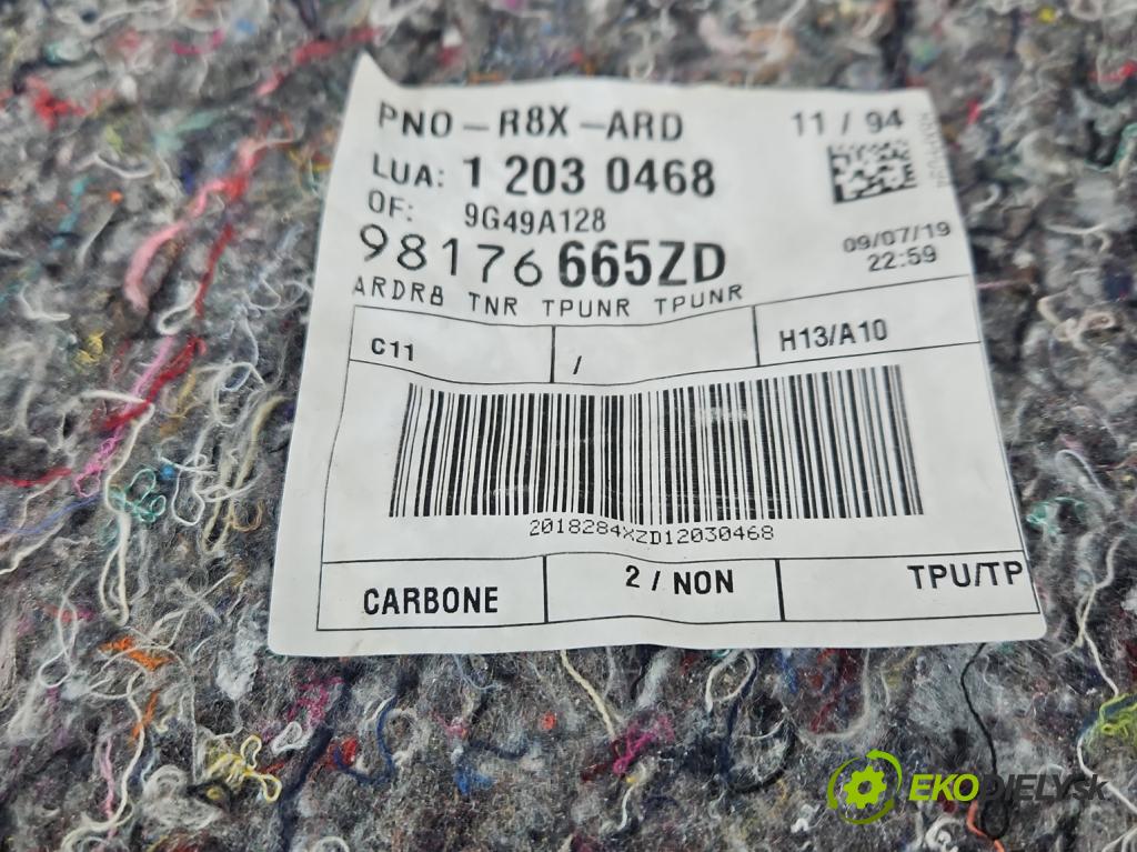 Peugeot 508 II 2018- 1.5 hdi 131 hp manual 96 kW 1499 cm3 5- Tapacír: dveře zadní pravé 98176665ZD