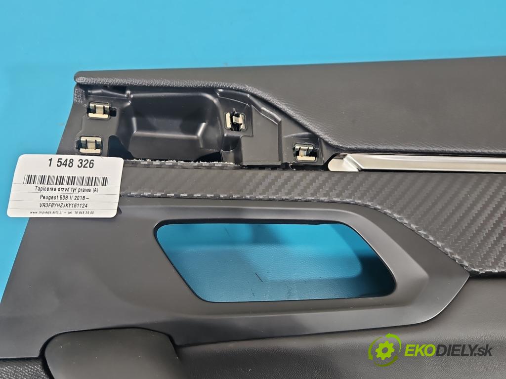 Peugeot 508 II 2018- 1.5 hdi 131 hp manual 96 kW 1499 cm3 5- Tapacír: dveře zadní pravé 98176665ZD