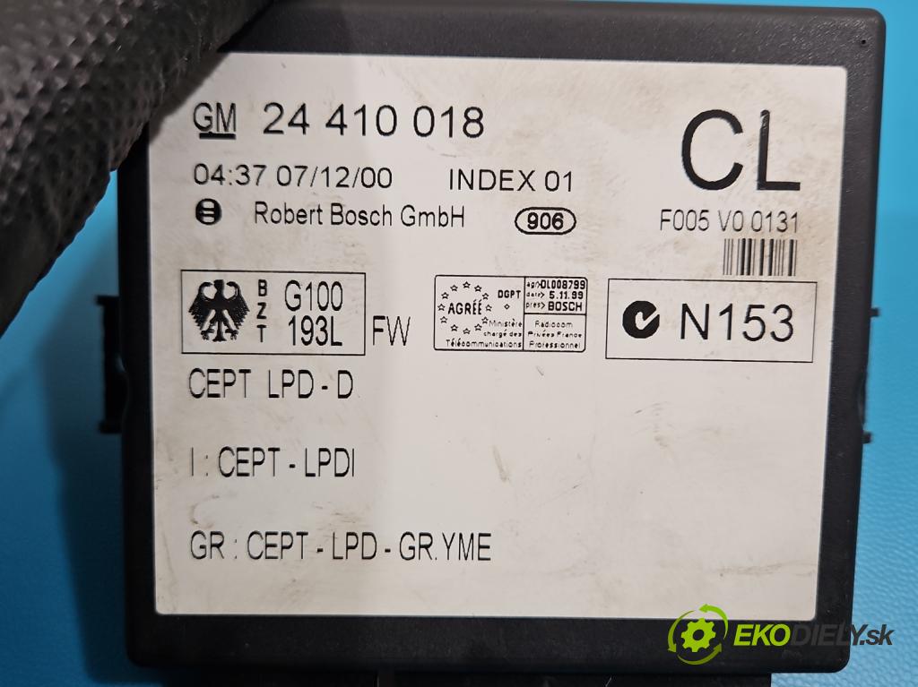 Opel Astra II 1998-2009 1.6 8V 84KM manual 62 kW 1598 cm3 5- riadiaca jednotka motora 09353459