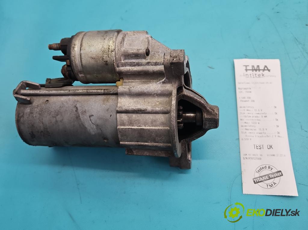 Peugeot 206 1.4 8V 75 HP manual 55 kW 1360 cm3 3- štartér 9648644680 (Štartér)