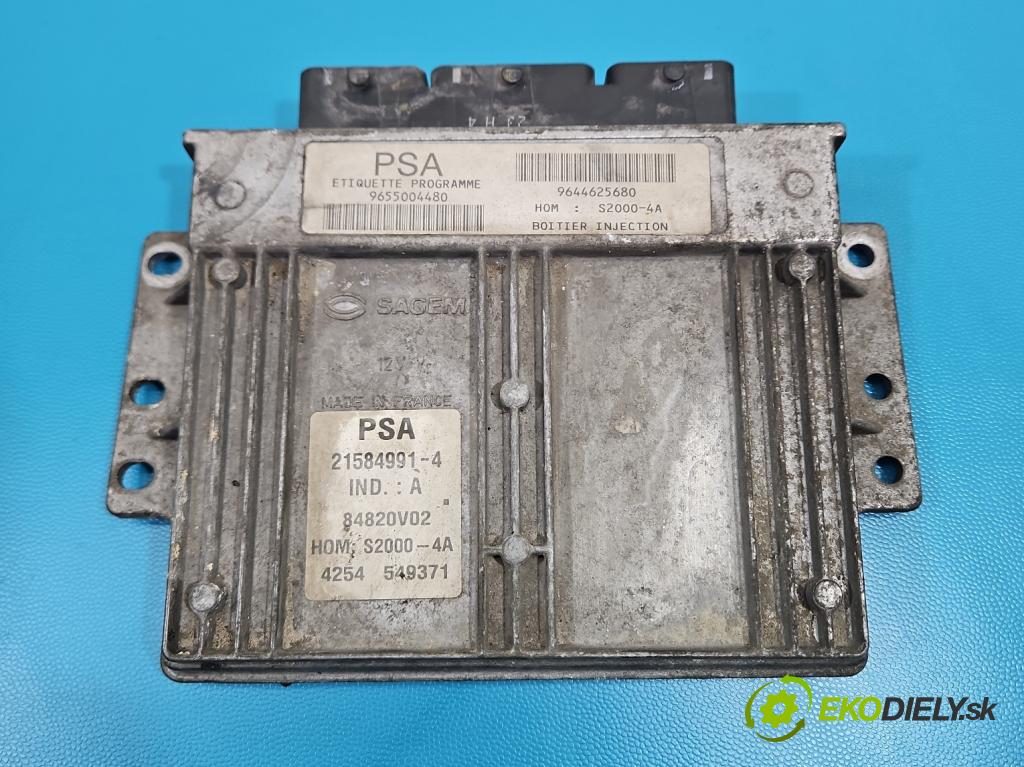 Peugeot 206 1.4 8V 75 HP manual 55 kW 1360 cm3 3- riadiaca jednotka motora 9655004480