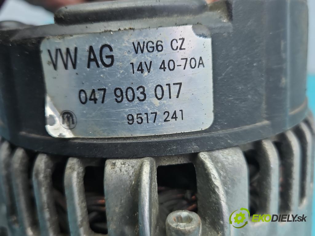 Skoda Fabia I 1999-2007 1.4 mpi 68 HP manual 50 kW 1397 cm3 4- Alternator 047903017 (Alternátor)