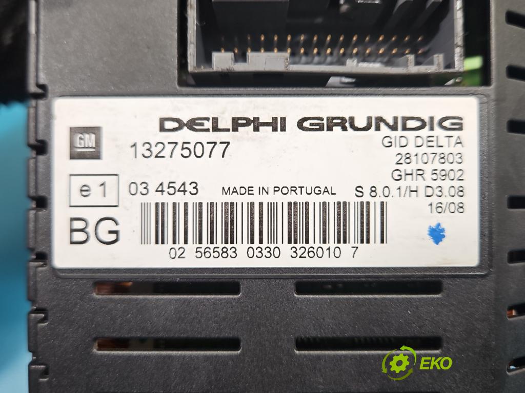 Opel Zafira B 2005-2014 1.8 16V 140 hp manual 103 kW 1796 cm3 5- displej 13275077 (Přístrojová deska)