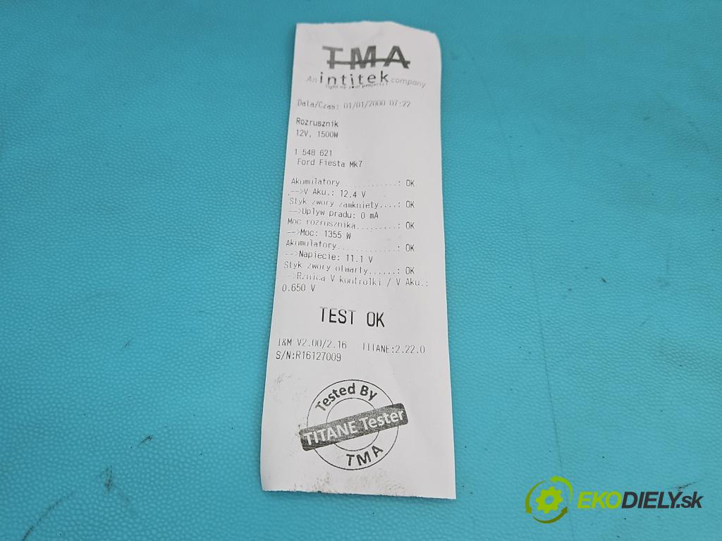 Ford Fiesta Mk7 2008-2017 1.2 16V 82 hp manual 60 kW 1242 cm3 3- startér: 8V21-11000-BC (Startér)