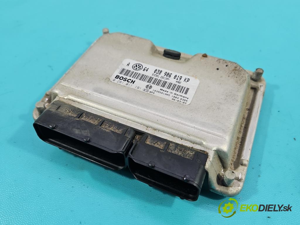 Vw Golf IV 1997-2003 1.9 tdi 101 HP manual 74 kW 1896 cm3 5- riadiaca jednotka motora 038906019KP