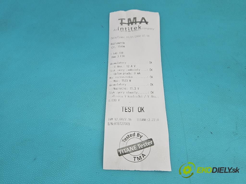 Bmw 3 F30 2011-2018 2.0d 184hp manual 135 kW 1995 cm3 5- štartér 0001172407 (Štartér)