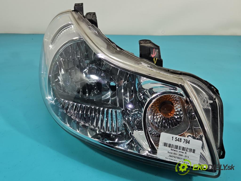 Suzuki SX4 I 2006-2014 1.6 16v 120 HP manual 88 kW 1586 cm3 5- Reflektor: pravý 100-59135 (Svetlo predné pravé)