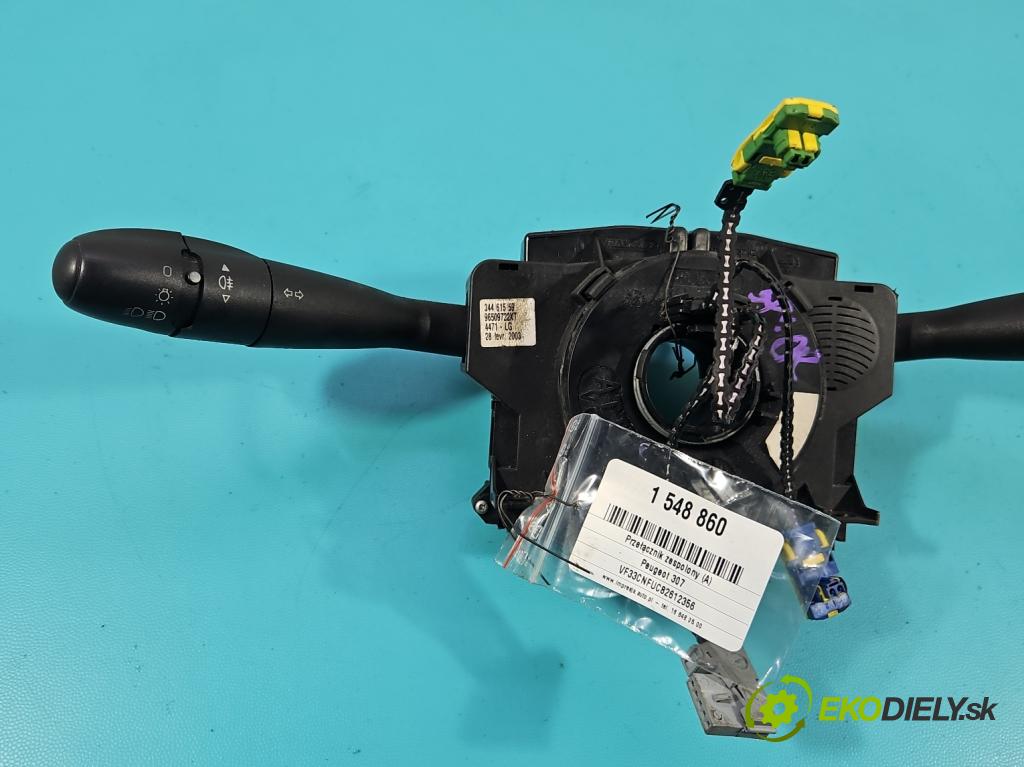 Peugeot 307 1.6 16V 109 HP manual 80 kW 1587 cm3 5- prepínač komplex: 96509722XT (Prepínacie páčky pod volantom)