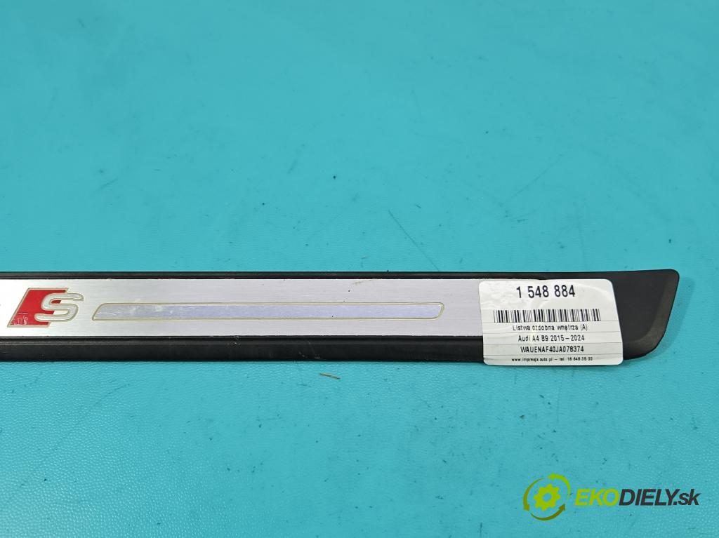 Audi A4 B9 2015-2024 2.0 TFSI 252KM automatic 185 kW 1984 cm3 4- lišta ozdobná vnitŕní: 8W0947417A