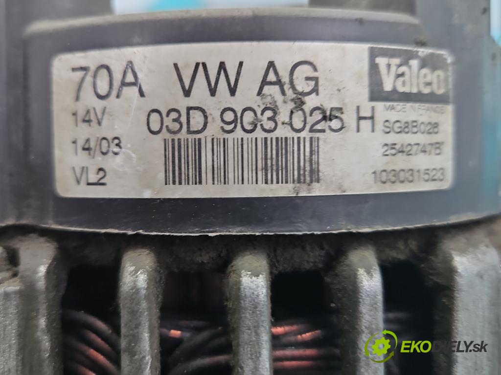 Skoda Fabia I 1999-2007 1.2 6V 54 HP manual 40 kW 1198 cm3 5- Alternator 03D903025H (Alternátor)