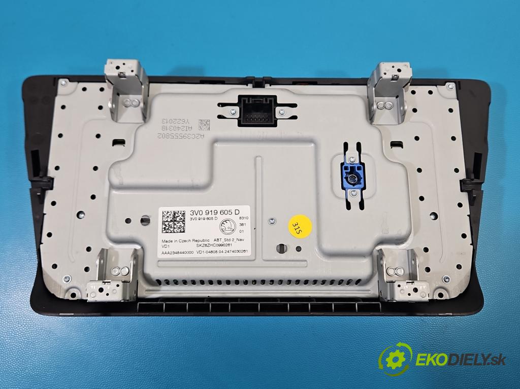 Skoda Superb III 2015-2024 2.0 tdi 150 HP automatic 110 kW 1968 cm3 5- Radio originál 3V0919605D
