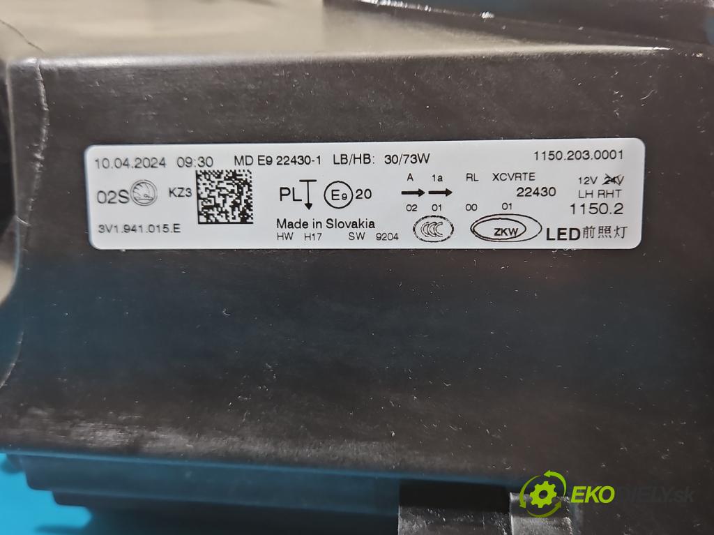 Skoda Superb III 2015-2024 2.0 tdi 150 HP automatic 110 kW 1968 cm3 5- Reflektor: ľavý 3V1941015E (Kľučka dverí ostatné)