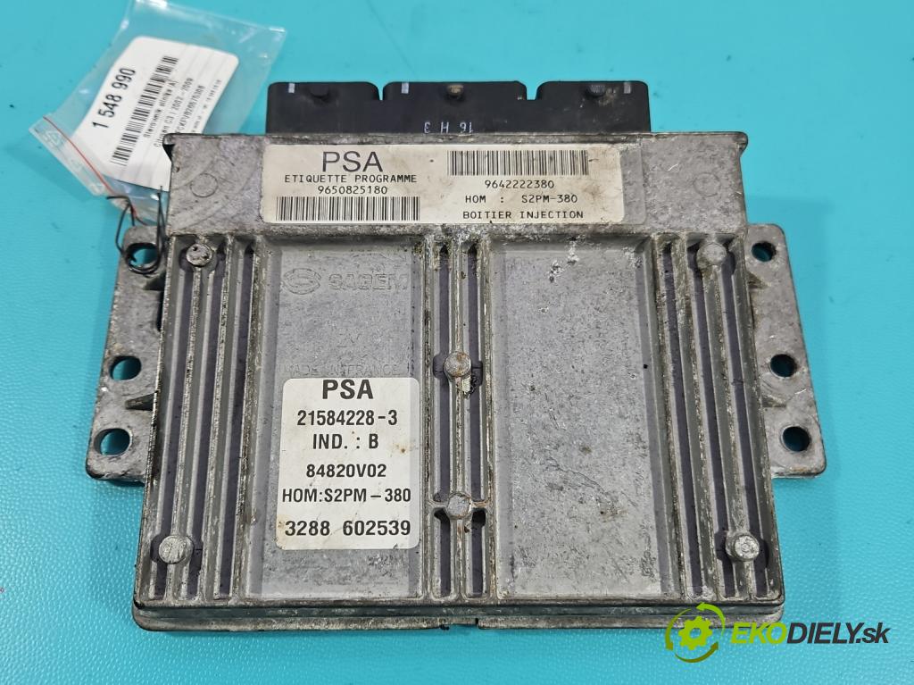 Citroen C3 I 2002-2009 1.4 8V 73 HP manual 54 kW 1360 cm3 5- riadiaca jednotka motora 9650825180