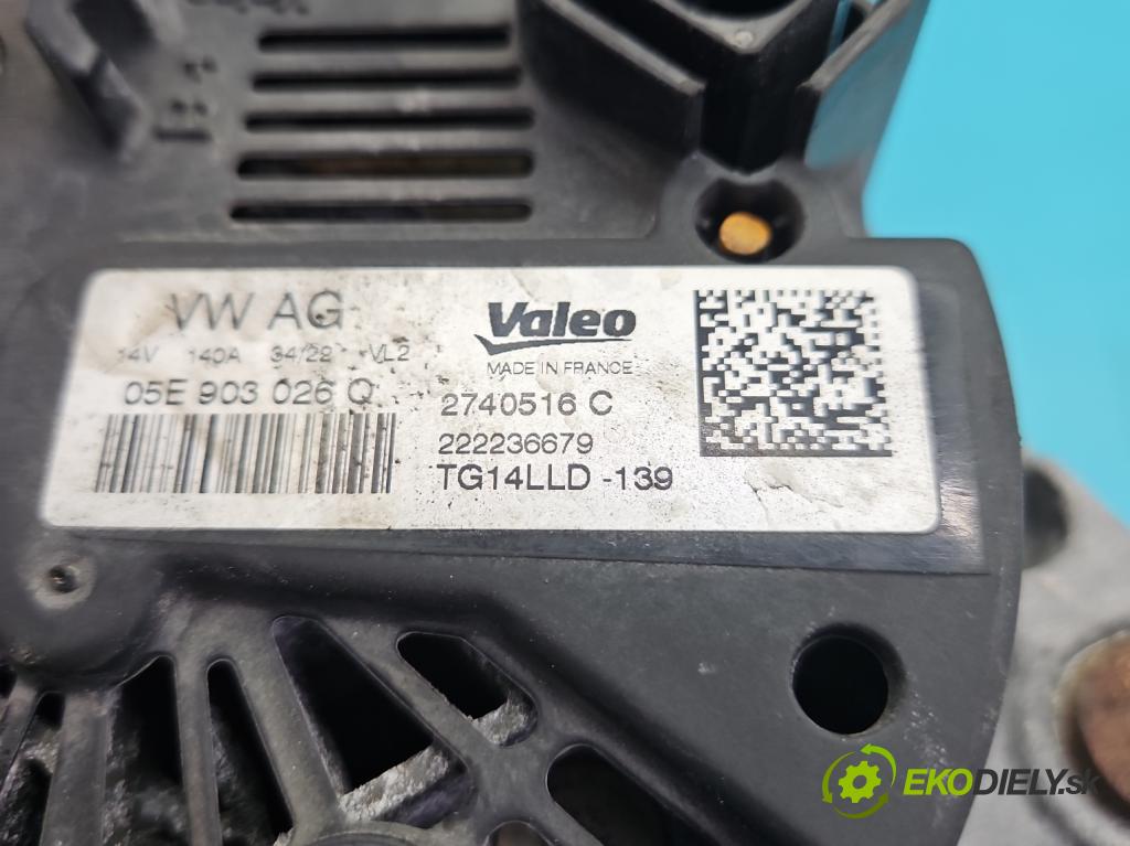 Cupra Formentor 20- 1.5 TSI 150 HP automatic 110 kW 1498 cm3 5- Alternator 05E903026Q (Alternátor)