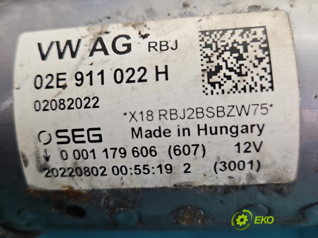 Cupra Formentor 20- 1.5 TSI 150 HP automatic 110 kW 1498 cm3 5- štartér 02E911022H (Štartér)