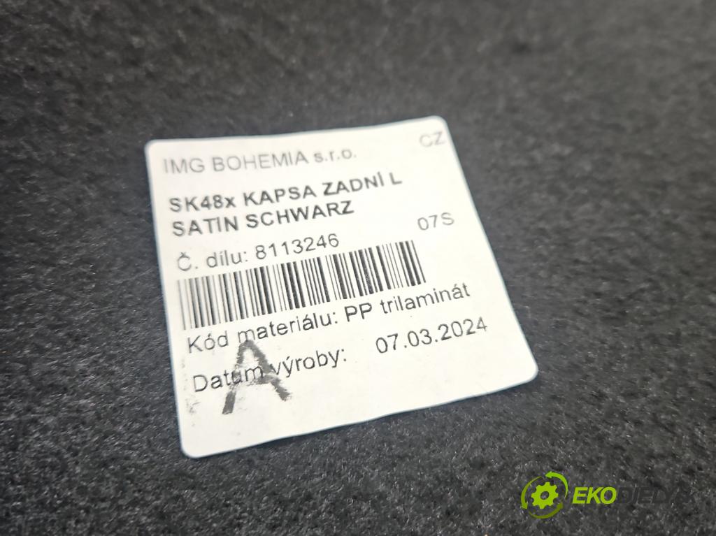 Skoda Superb III 2015-2024 2.0 tdi 150 hp automatic 110 kW 1968 cm3 5- Tapacír: dveře zadní levé 3V9867023CK