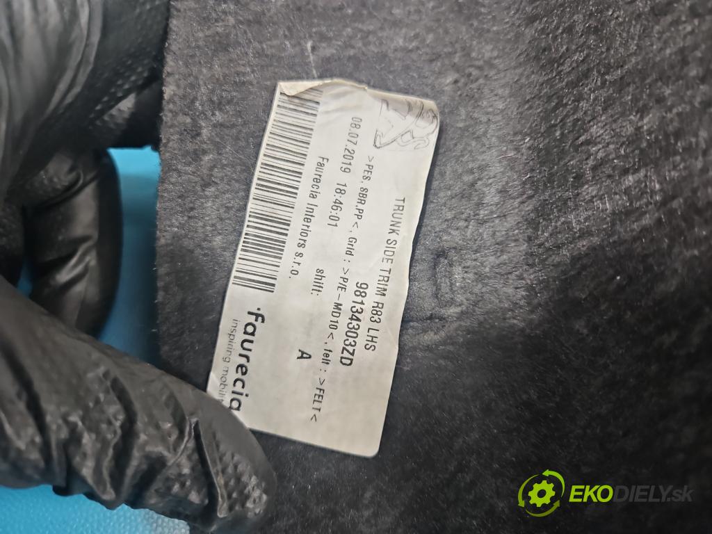 Peugeot 508 II 2018- 1.5 hdi 131 hp manual 96 kW 1499 cm3 5- Tapacír: kufra: levé 98134303ZD