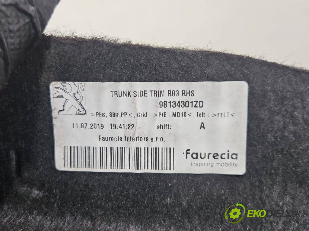 Peugeot 508 II 2018- 1.5 hdi 131 hp manual 96 kW 1499 cm3 5- Tapacír: kufra: pravé 98134301ZD