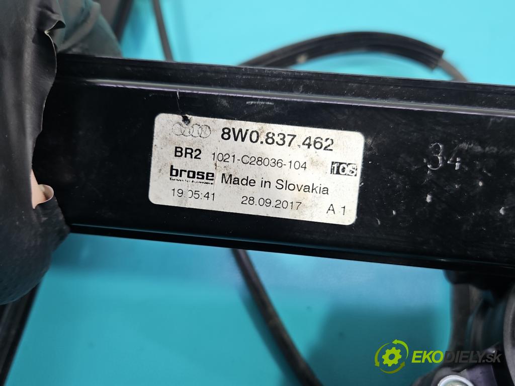 Audi A4 B9 2015-2024 2.0 TFSI 252KM automatic 185 kW 1984 cm3 4- mechanizmus okna predné pravý 8W0837462