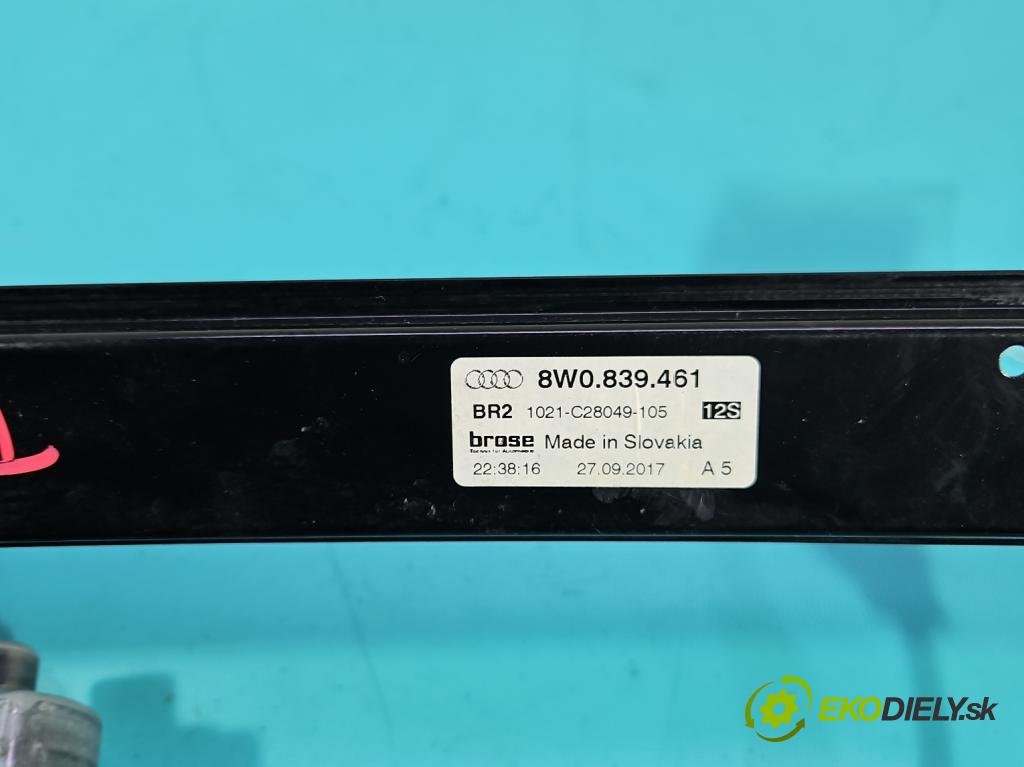 Audi A4 B9 2015-2024 2.0 TFSI 252KM automatic 185 kW 1984 cm3 4- mechanizmus okna zadné ľavý 8W0839461
