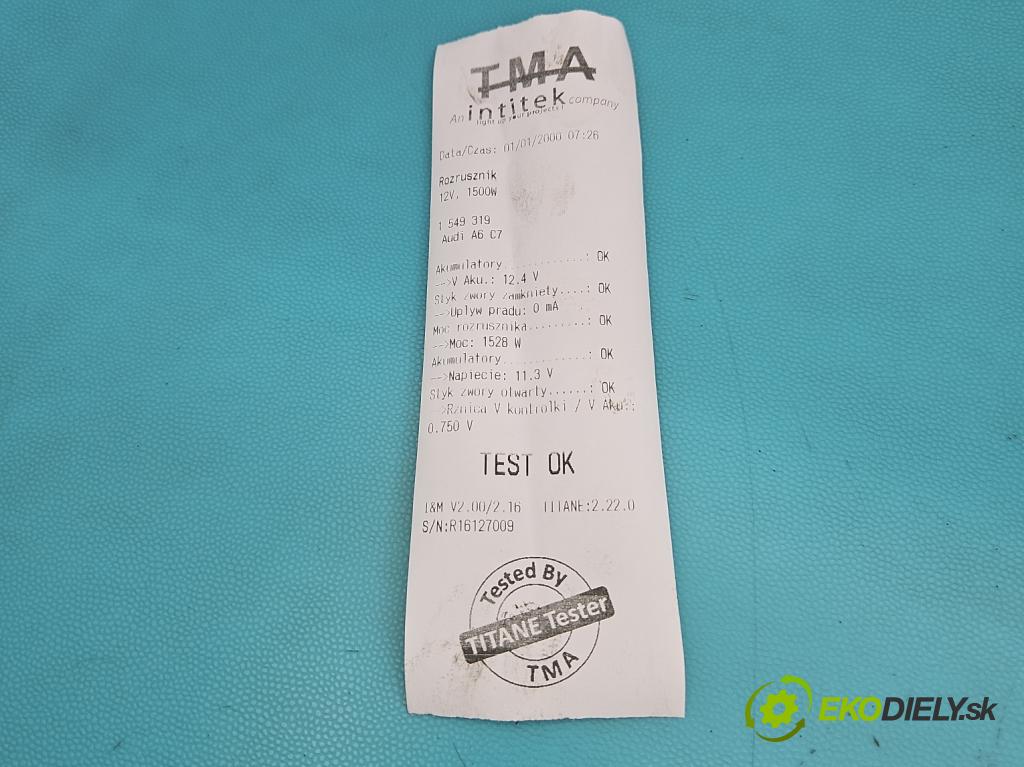 Audi A6 C7 2011-2018 2.0 TFSI 179KM automatic 132 kW 1984 cm3 4- štartér  (Štartér)