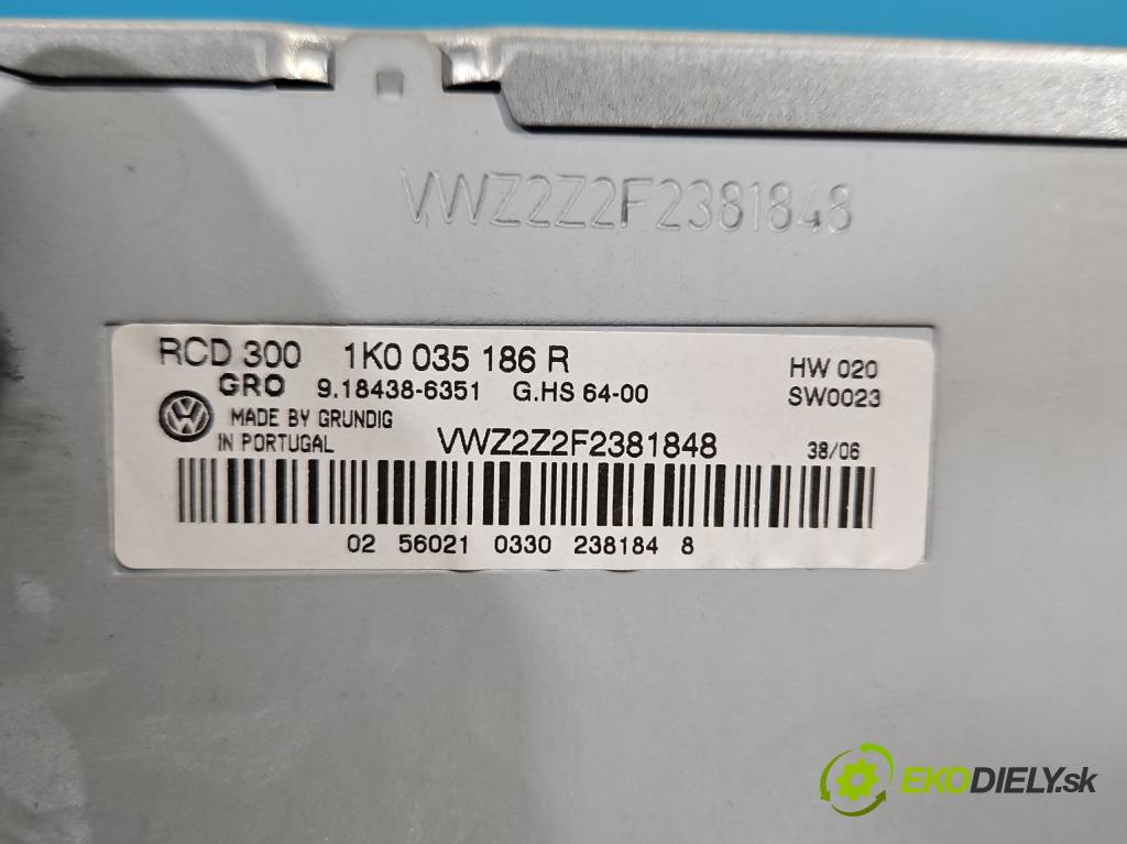 Vw Passat B6 2005-2010 1.9 tdi 105 HP manual 77 kW 1896 cm3 5- Radio originál 1K0035186R