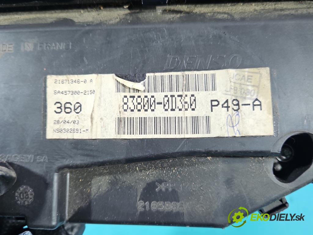 Toyota Yaris I 1999-2005 1.0 vvti 65 hp manual 48 kW 998 cm3 3- Přístrojová deska 83800-0D360 (Přístrojová deska)