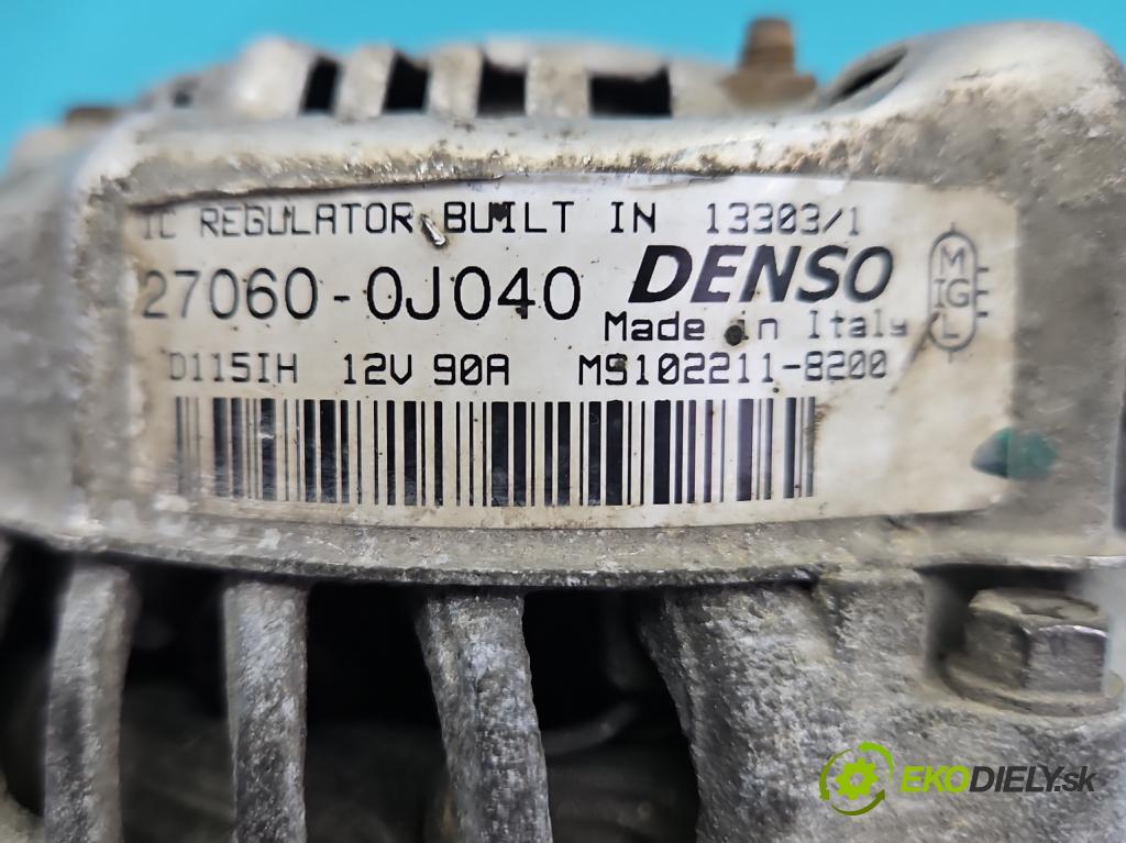 Toyota Yaris I 1999-2005 1.0 vvti 65 HP manual 48 kW 998 cm3 3- Alternator 27060-0J040 (Alternátor)