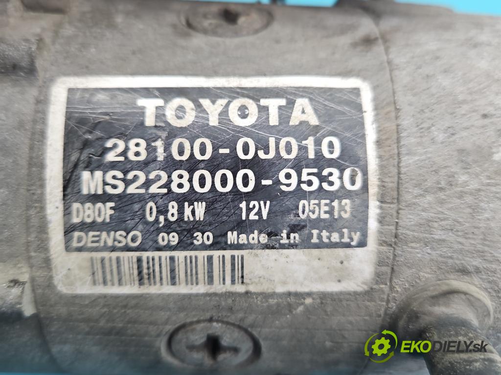 Toyota Yaris I 1999-2005 1.0 vvti 65 HP manual 48 kW 998 cm3 3- štartér 28100-0J010 (Štartér)