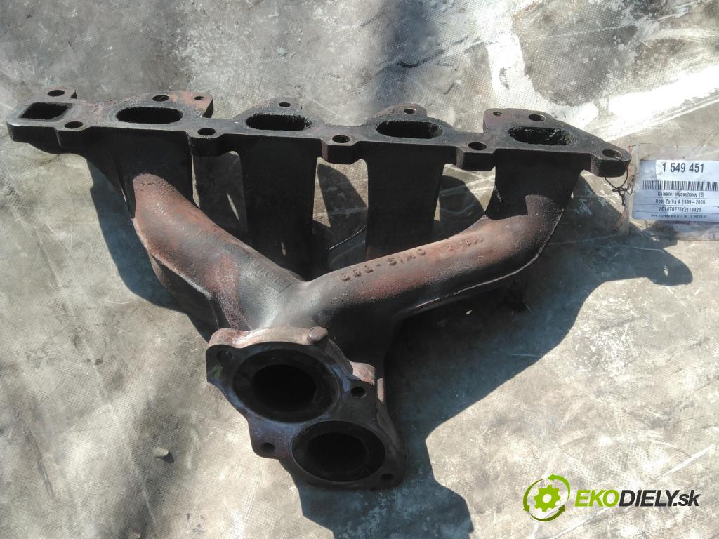 Opel Zafira A 1999-2005 1.8 16V 116 HP manual 85 kW 1796 cm3 5- zvod výfuk  (Výfukové potrubie)