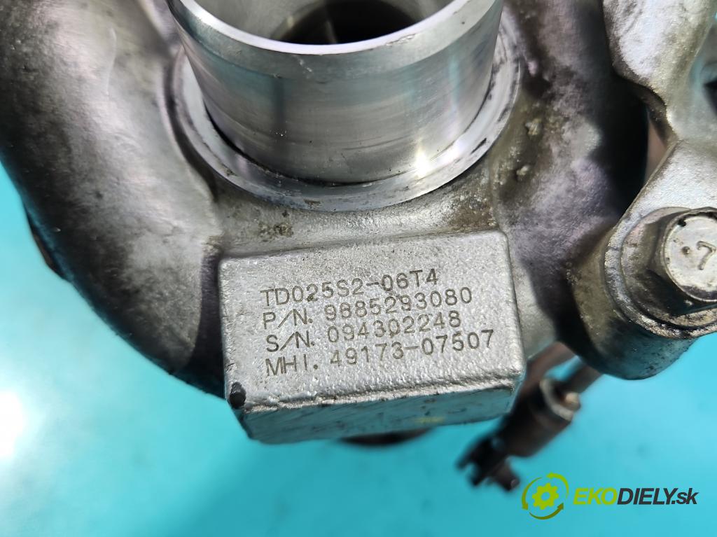 Peugeot 308 I 2007-2013 1.6 hdi 90 HP manual 66 kW 1560 cm3 5- turbodúchadlo, turbo 49173-07507 (Turbodúchadlo (kompletné))