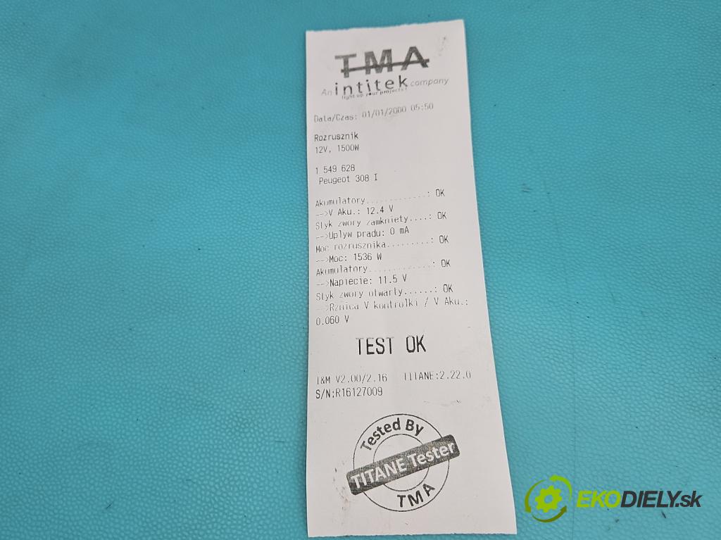 Peugeot 308 I 2007-2013 1.6 hdi 90 hp manual 66 kW 1560 cm3 5- startér: 9664016980 (Startér)