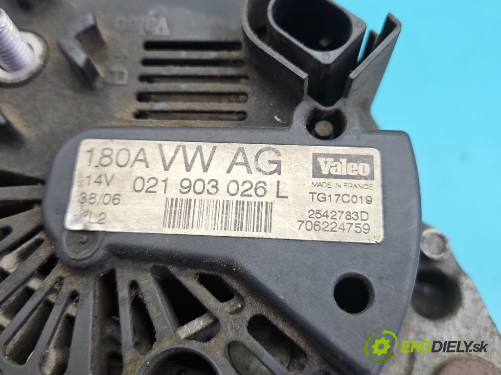 Vw Passat B6 2005-2010 1.9 tdi 105 HP manual 77 kW 1896 cm3 5- Alternator 021903026L (Alternátor)