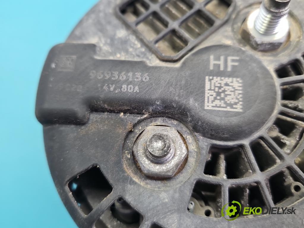 Chevrolet Aveo T250 2006-2011 1.2 16V 84KM manual 62 kW 1206 cm3 3- Alternator 96936136 (Alternátor)