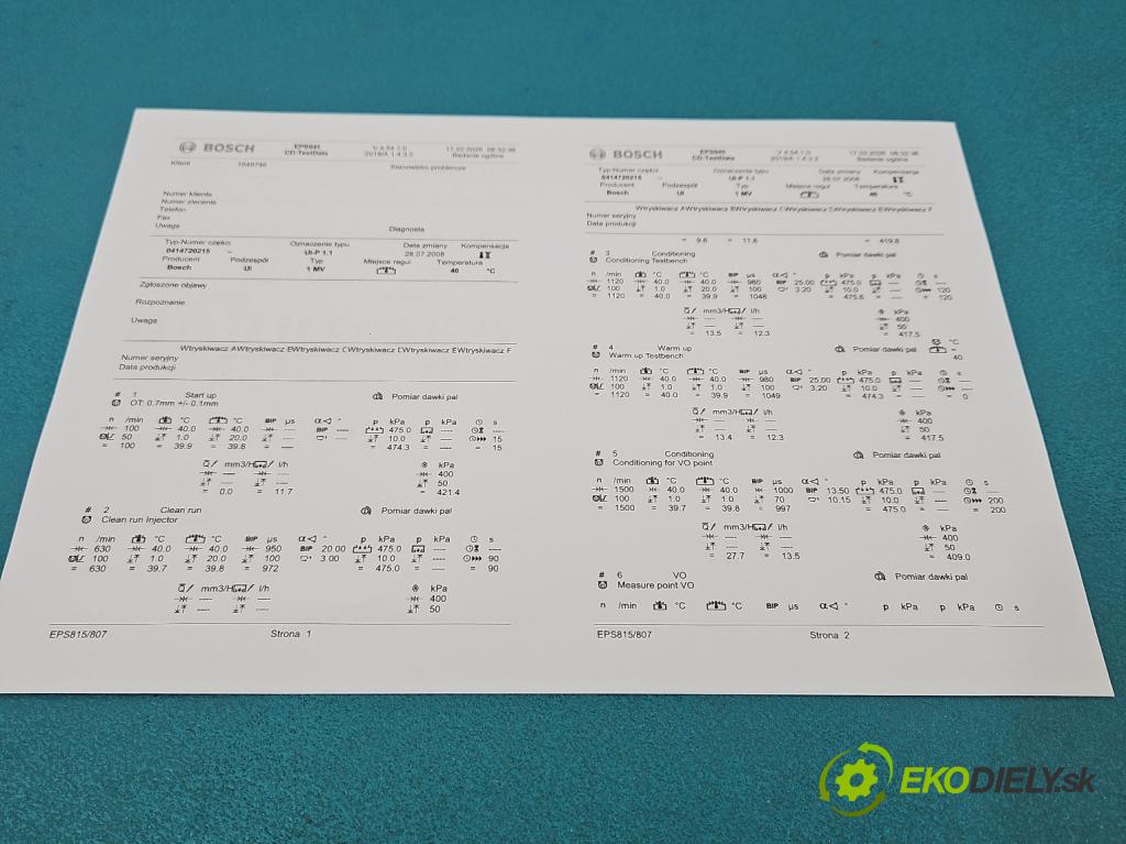 Vw Passat B6 2005-2010 1.9 tdi 105 HP manual 77 kW 1896 cm3 5- vstrekovacie čerpadlo 0414720215 (Vstrekovač paliva)